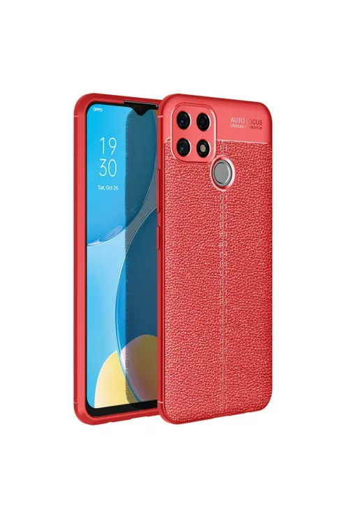 Oppo A15 Kılıf Auto Focus Kapak - Kırmızı