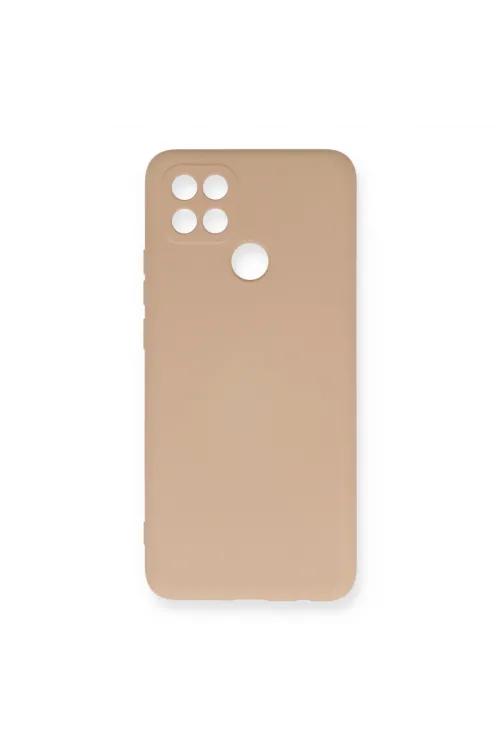 Oppo A15 Kılıf Nano İçi Kadife Silikon - Pudra