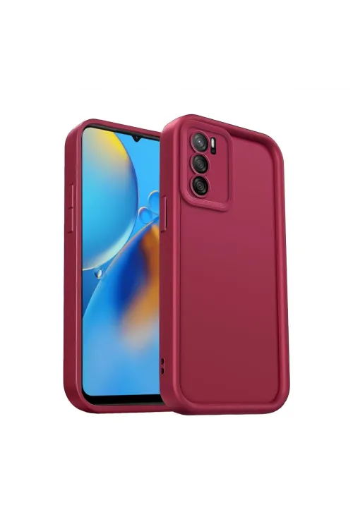 Oppo A16 Kılıf Viera Silikon - Bordo