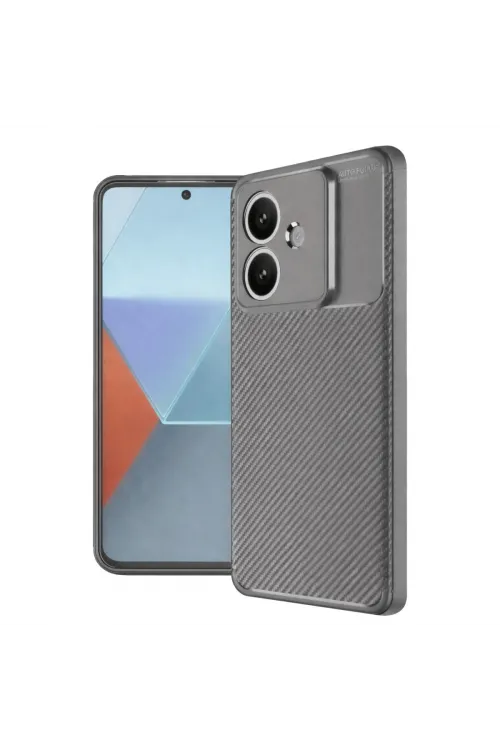 Oppo A3 Kılıf Auto Focus Karbon Kapak - Gri