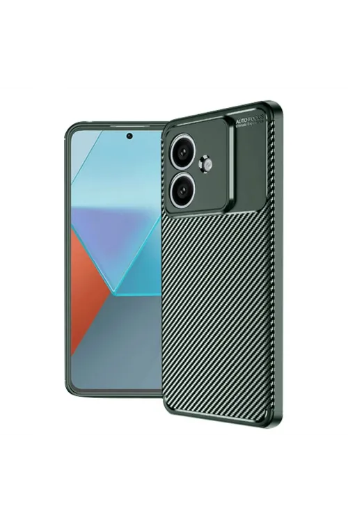 Oppo A3 Kılıf Auto Focus Karbon Kapak - Koyu Yeşil