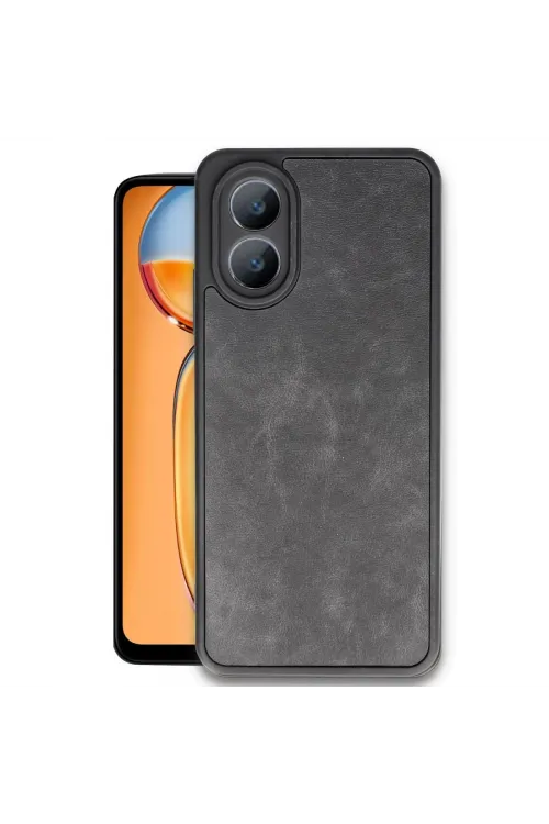 Oppo A38 Kılıf Aras Deri Kapak - Siyah