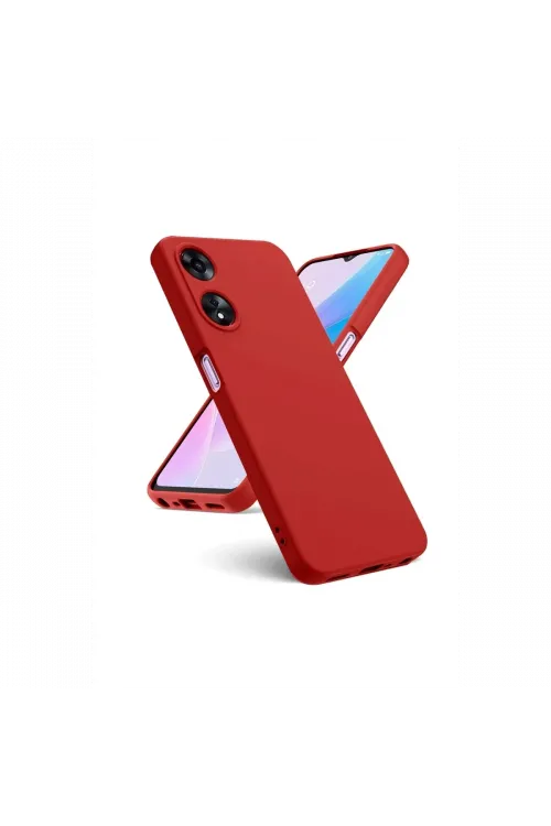 Oppo A38 Kılıf First Silikon - Kırmızı