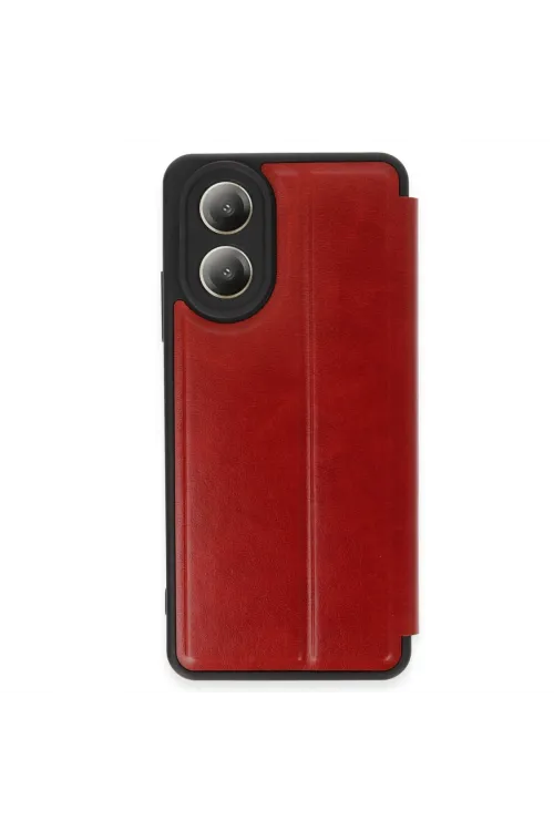 Oppo A38 Kılıf Flip Cover - Kırmızı