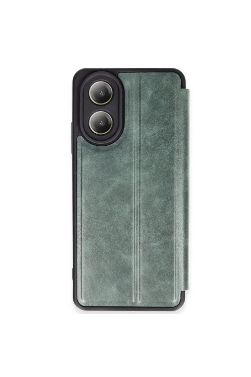 Oppo A38 Kılıf Flip Cover - Koyu Yeşil