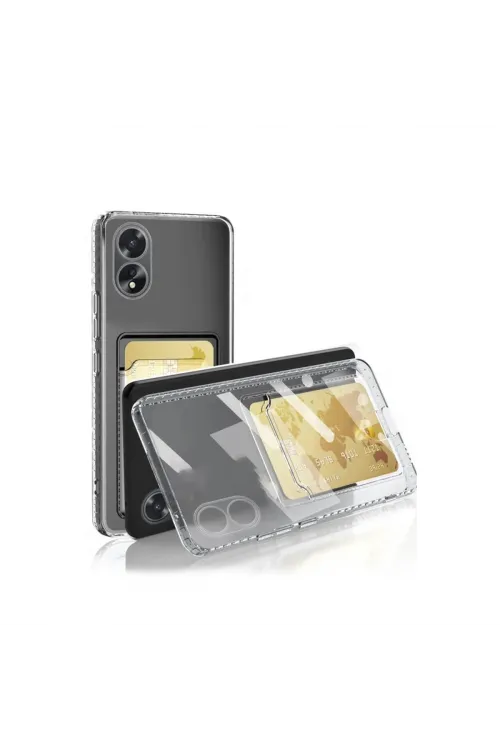 Oppo A38 Kılıf Kart Şeffaf Silikon - Şeffaf