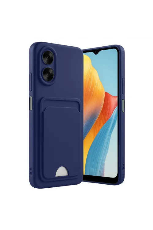 Oppo A38 Kılıf Kelvin Kartvizitli Silikon - Lacivert