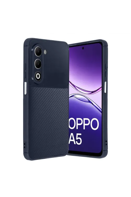 Oppo A5 4g Auto Focus Karbon Kapak - Lacivert