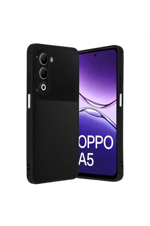 Oppo A5 4g Auto Focus Karbon Kapak - Siyah