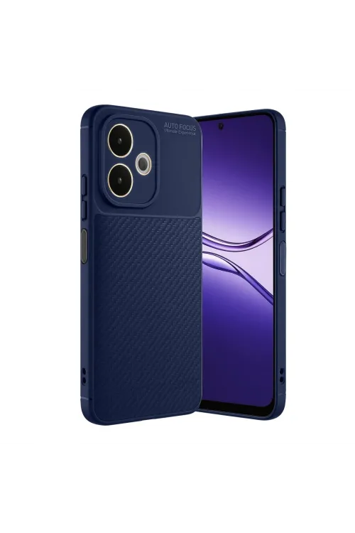 Oppo A5 Pro 4g Kılıf Auto Focus Karbon Kapak - Lacivert