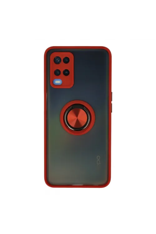 Oppo A54 4g Kılıf Montreal Yüzüklü Silikon Kapak - Kırmızı