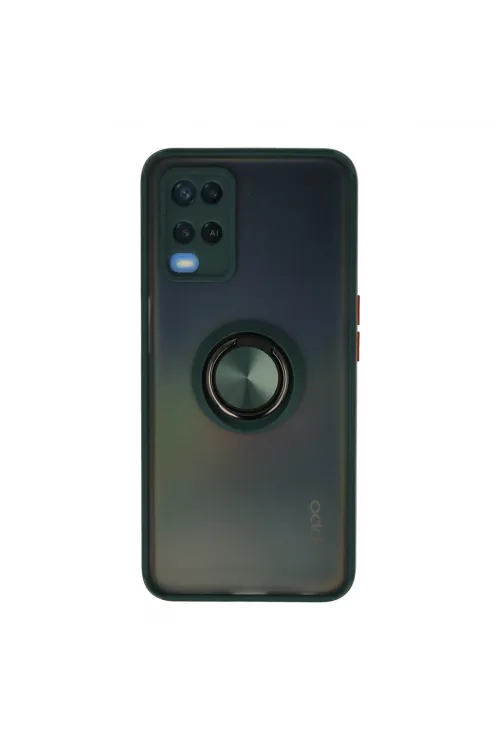 Oppo A54 4g Kılıf Montreal Yüzüklü Silikon Kapak - Yeşil