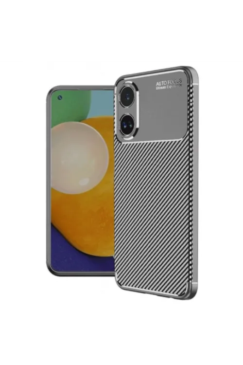 Oppo A60 Kılıf Auto Focus Karbon Kapak - Gri