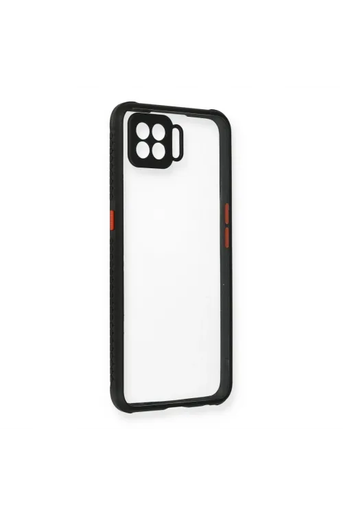 Oppo A73 Kılıf Miami Şeffaf Silikon - Siyah