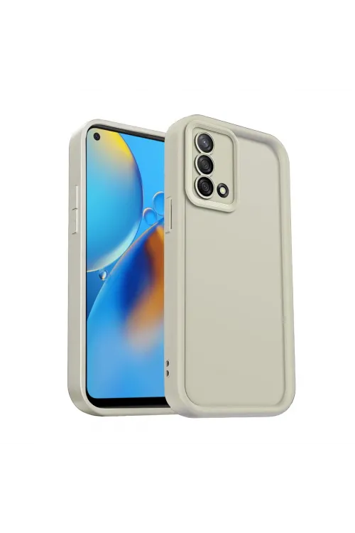 Oppo A74 4g Kılıf Viera Silikon - Krem