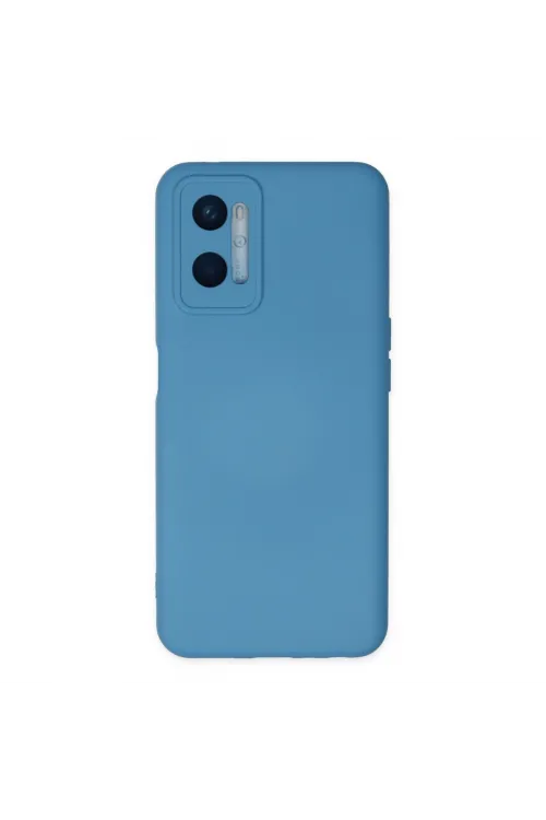 Oppo A96 Kılıf Nano İçi Kadife Silikon - Mavi