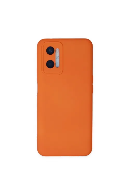 Oppo A96 Kılıf Nano İçi Kadife Silikon - Turuncu
