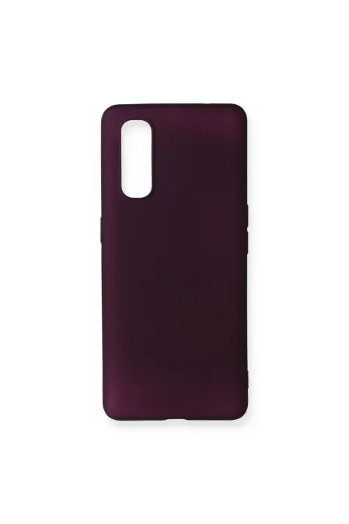Oppo Find X2 Kılıf First Silikon - Mürdüm