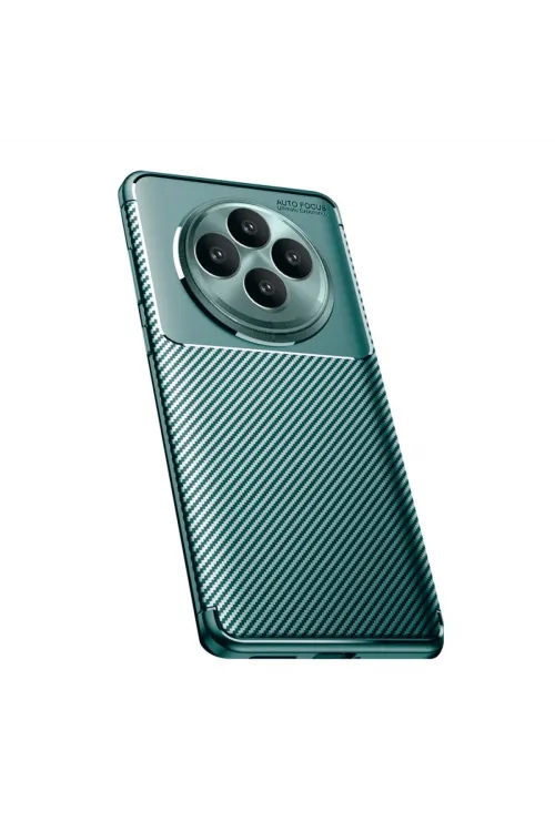 Oppo Reno 11 Fs Kılıf Auto Focus Karbon Kapak - Koyu Yeşil