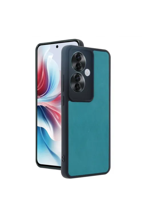 Oppo Reno 11f Kılıf Aras Deri Kapak - Açık Yeşil
