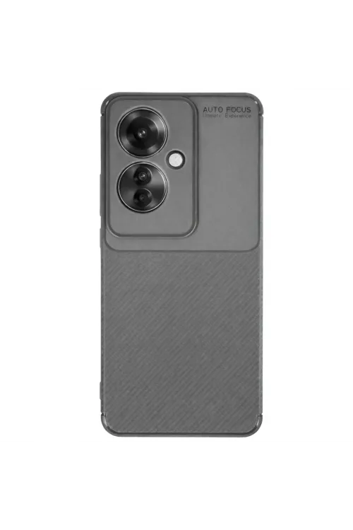 Oppo Reno 11f Kılıf Auto Focus Karbon Kapak - Gri