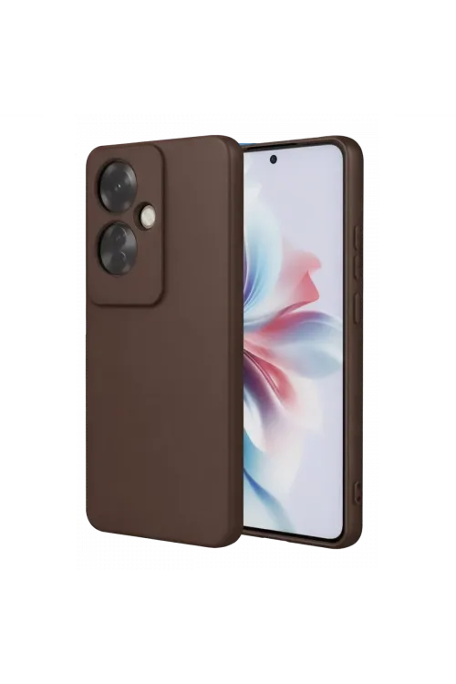 Oppo Reno 11f Kılıf First Silikon - Kahverengi