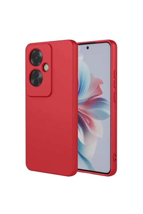 Oppo Reno 11f Kılıf First Silikon - Kırmızı