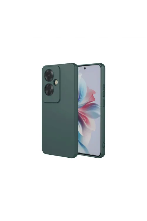 Oppo Reno 11f Kılıf First Silikon - Koyu Yeşil