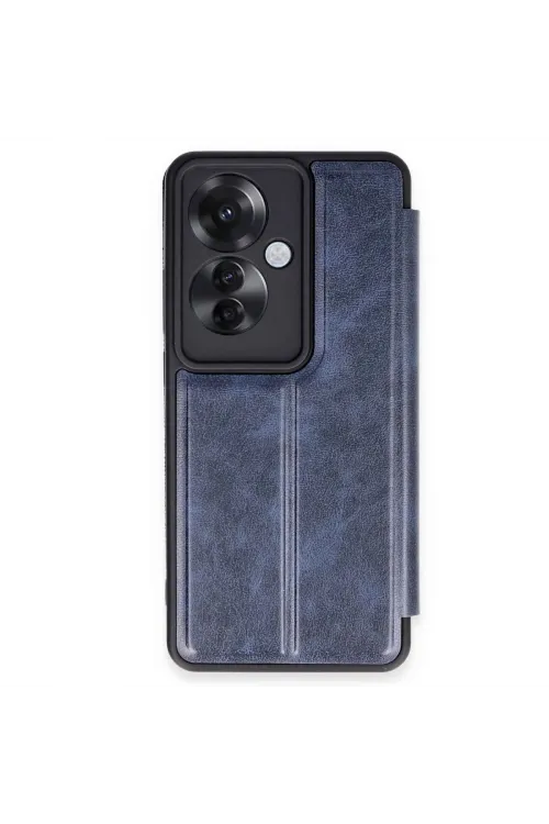 Oppo Reno 11f Kılıf Flip Cover - Lacivert
