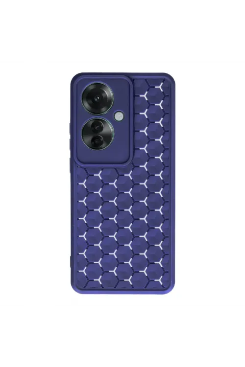 Oppo Reno 11f Kılıf Petek Silikon Kapak - Lacivert