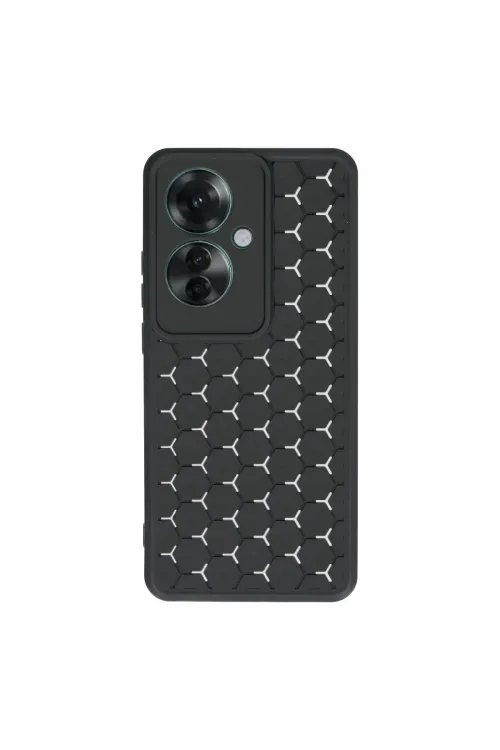 Oppo Reno 11f Kılıf Petek Silikon Kapak - Siyah