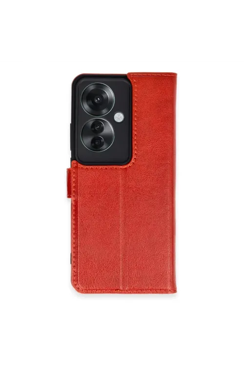 Oppo Reno 11f Kılıf Trend S Plus Kapaklı Kılıf - Kırmızı