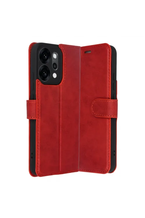 Oppo Reno 14 Trend S Plus Kapaklı Kılıf - Kırmızı