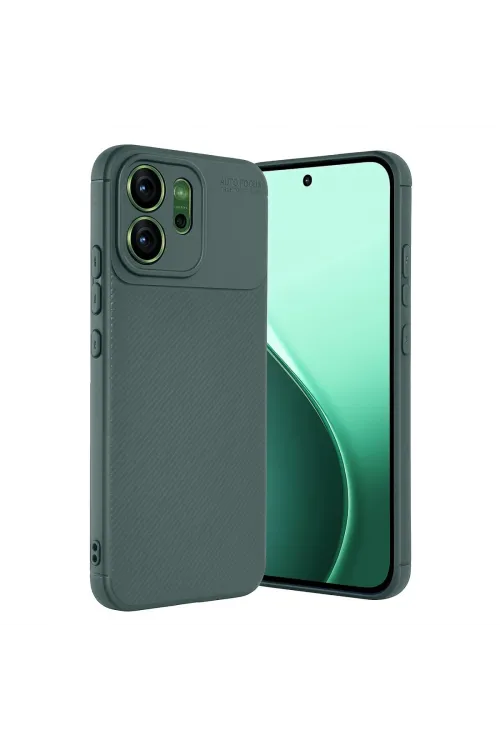 Oppo Reno 14f Auto Focus Karbon Kapak - Koyu Yeşil