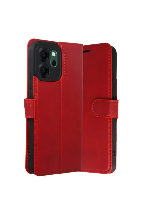 Oppo Reno 14f Trend S Plus Kapaklı Kılıf - Kırmızı