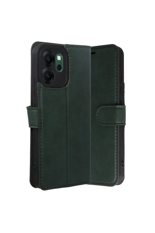 Oppo Reno 14f Trend S Plus Kapaklı Kılıf - Yeşil