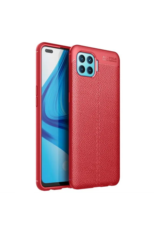 Oppo Reno 4 Lite Kılıf Auto Focus Kapak - Kırmızı