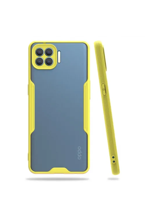 Oppo Reno 4 Lite Kılıf Platin Silikon - Sarı