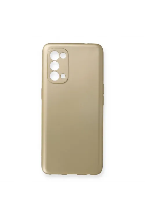 Oppo Reno 5 Kılıf First Silikon - Gold