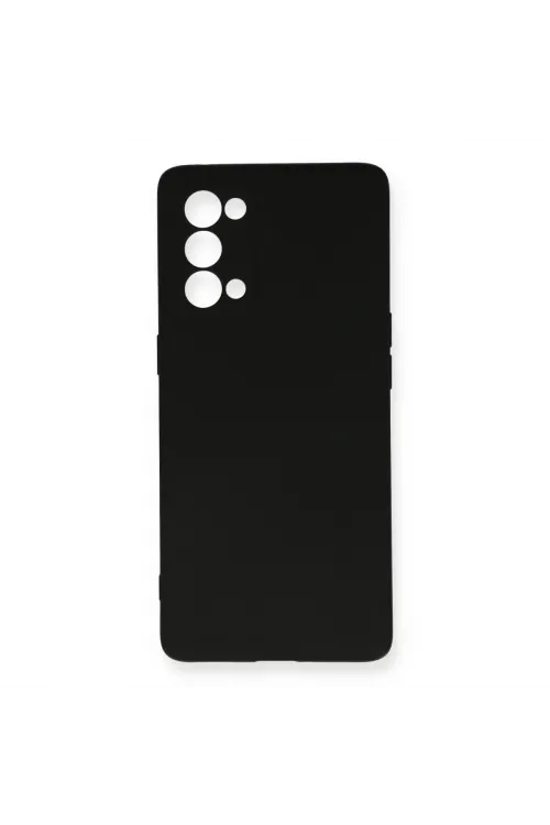 Oppo Reno 5 Kılıf Nano İçi Kadife Silikon - Siyah
