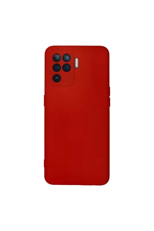 Oppo Reno 5 Lite Kılıf Nano İçi Kadife Silikon - Kırmızı