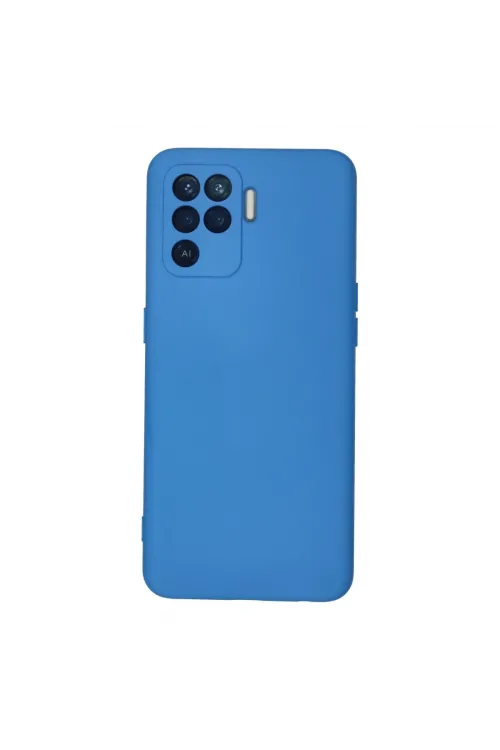 Oppo Reno 5 Lite Kılıf Nano İçi Kadife Silikon - Mavi