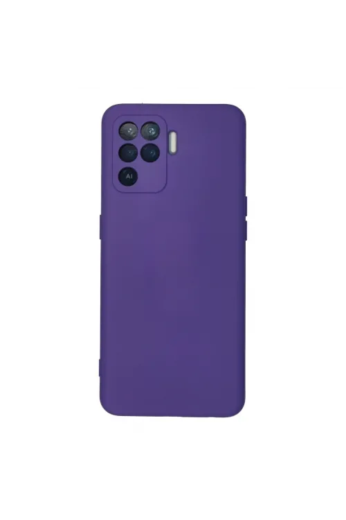 Oppo Reno 5 Lite Kılıf Nano İçi Kadife Silikon - Mor