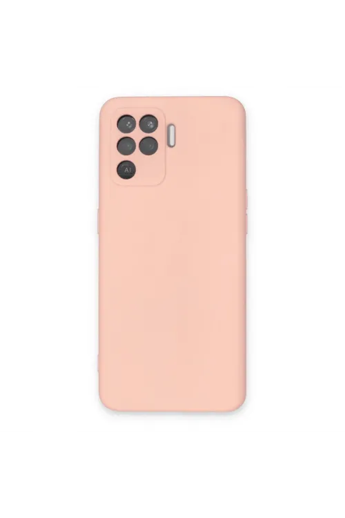 Oppo Reno 5 Lite Kılıf Nano İçi Kadife Silikon - Pudra