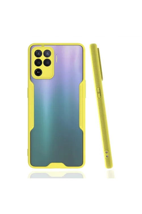 Oppo Reno 5 Lite Kılıf Platin Silikon - Sarı