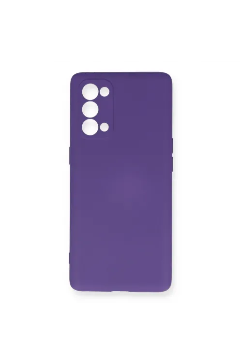 Oppo Reno 5 Pro Kılıf Nano İçi Kadife Silikon - Mor