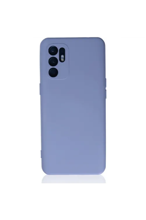 Oppo Reno 6 Kılıf Nano İçi Kadife Silikon - Lila