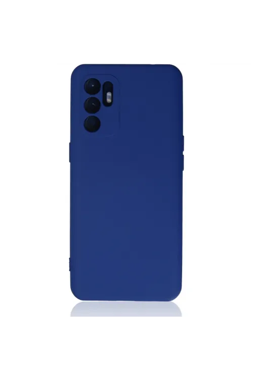 Oppo Reno 6 Kılıf Nano İçi Kadife Silikon - Mavi