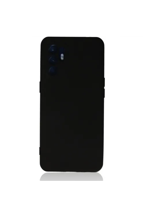 Oppo Reno 6 Kılıf Nano İçi Kadife Silikon - Siyah