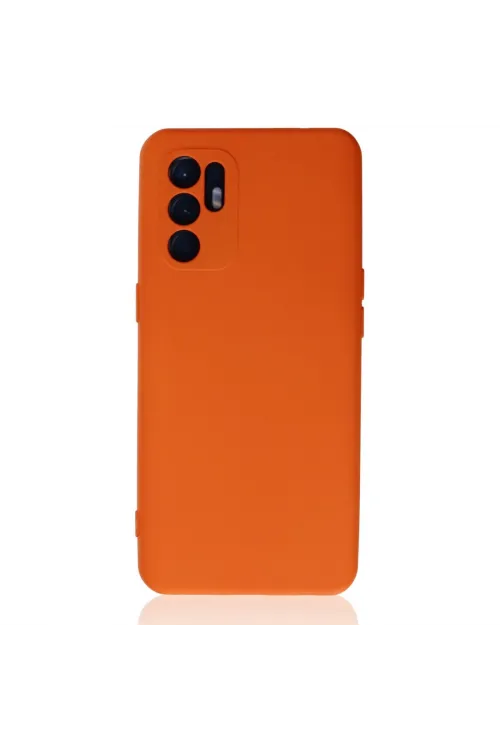 Oppo Reno 6 Kılıf Nano İçi Kadife Silikon - Turuncu